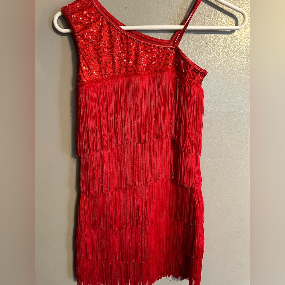 Weissman Balera SA red fringe dress